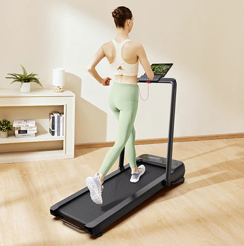 a women training on a treadmill